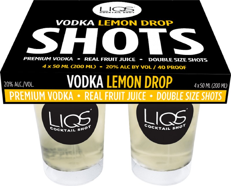 Liqs Vodka Lemon Drop Shots 4pk 50ml Legacy Wine And Spirits